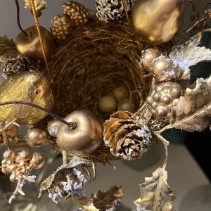 Gilded Bird Nest Ornament